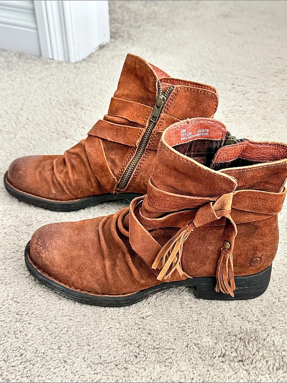 Born Ankle Boots Leather Brown Size 6M